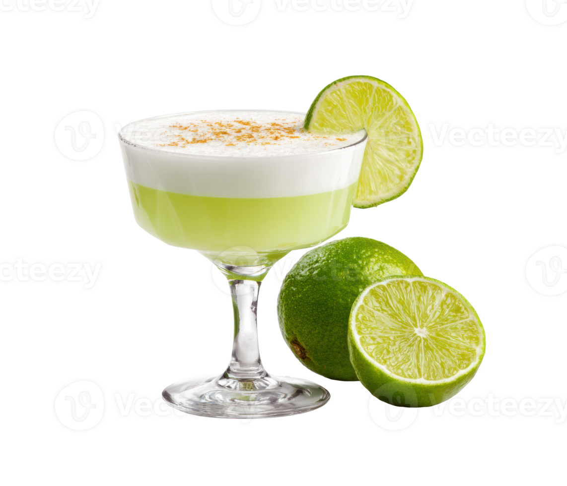 Refreshing dessert cocktail with lime garnished glass png