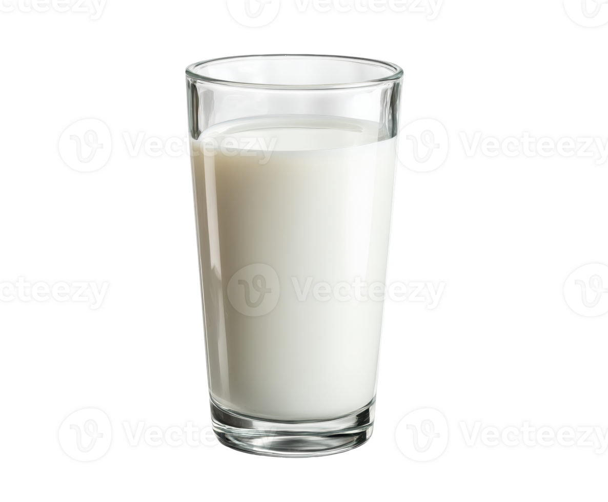 Fresh milk in a clear glass for healthy lifestyle png