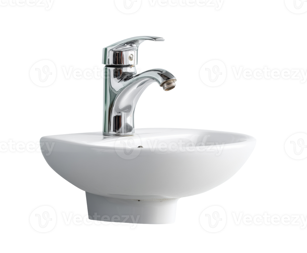 Modern bathroom sink with elegant faucet design for home decor png