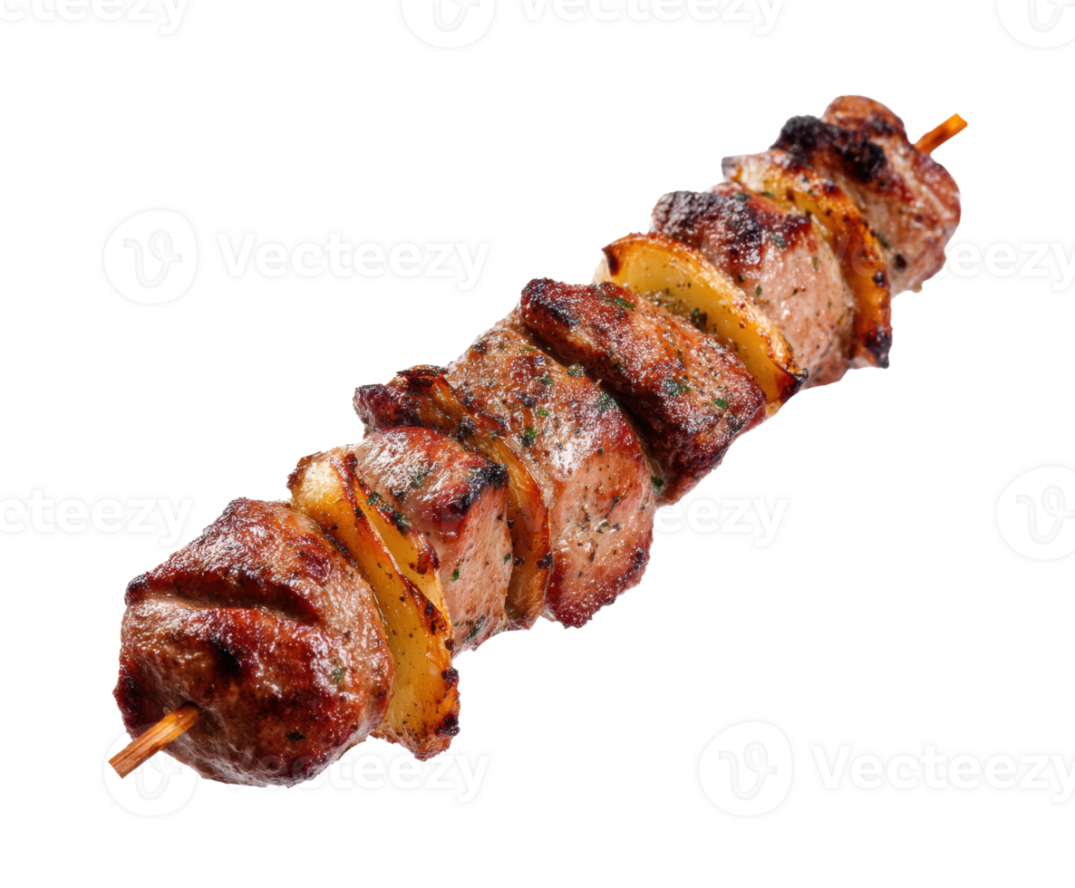 Grilled meat skewer with vegetables for summer barbecue celebration png