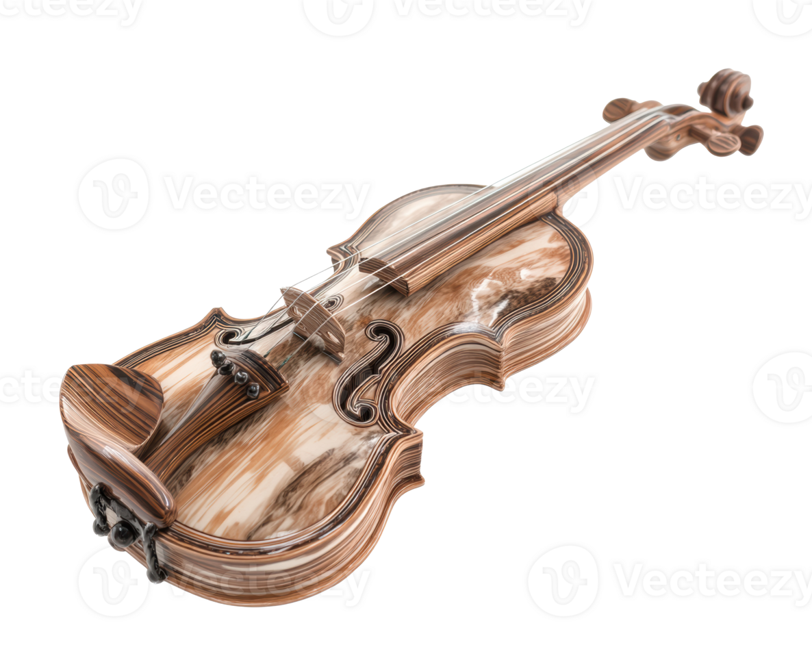 Elegant wooden violin made from unique materials for enthusiasts png