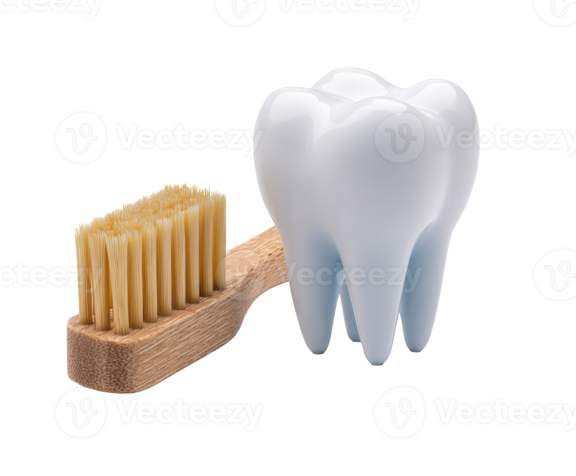 Dental hygiene concept with toothbrush and tooth model png