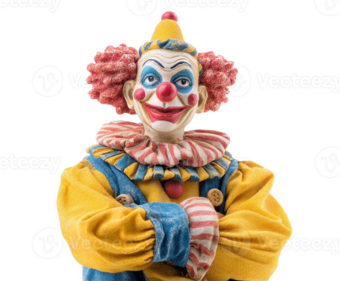 Colorful clown character with cheerful expression for festive events png