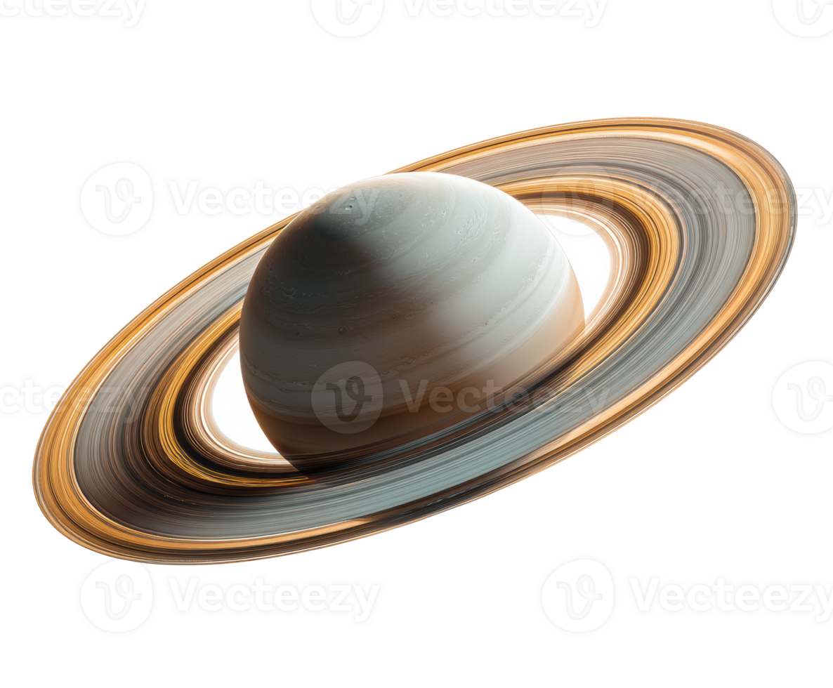 Stunning view of Saturn with bright rings in the universe png