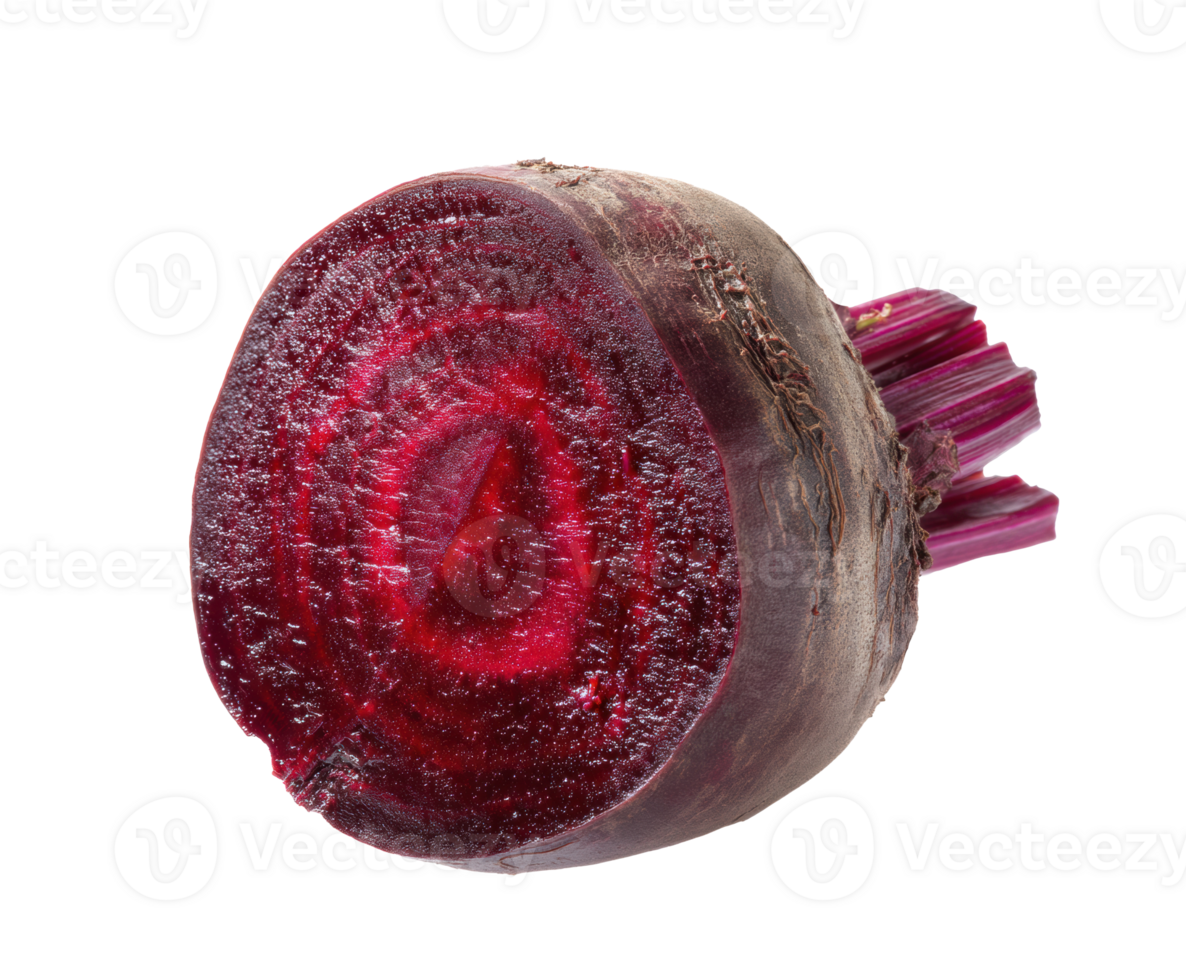 Fresh beetroot sliced showing vivid red inner color and texture png
