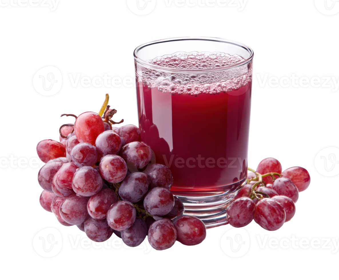 Refreshing grape juice with fresh grapes for healthy hydration png