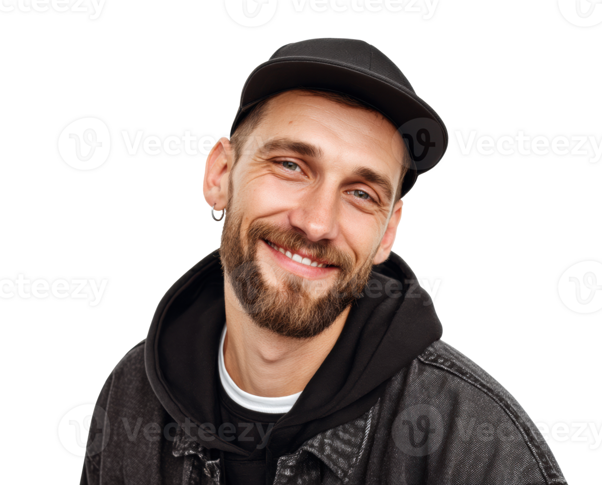 Casual man smiling in a stylish outfit for personal branding png