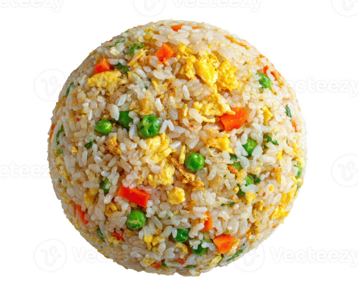 Colorful fried rice dish with vegetables and egg for meal preparation png