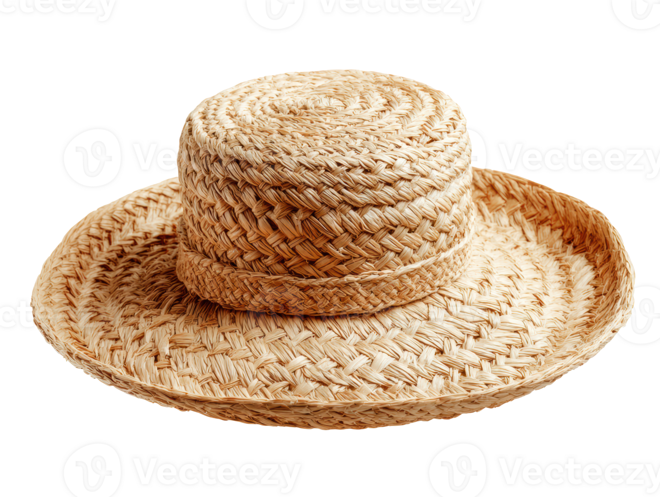 Natural woven sun hat for summer outings and beach days png