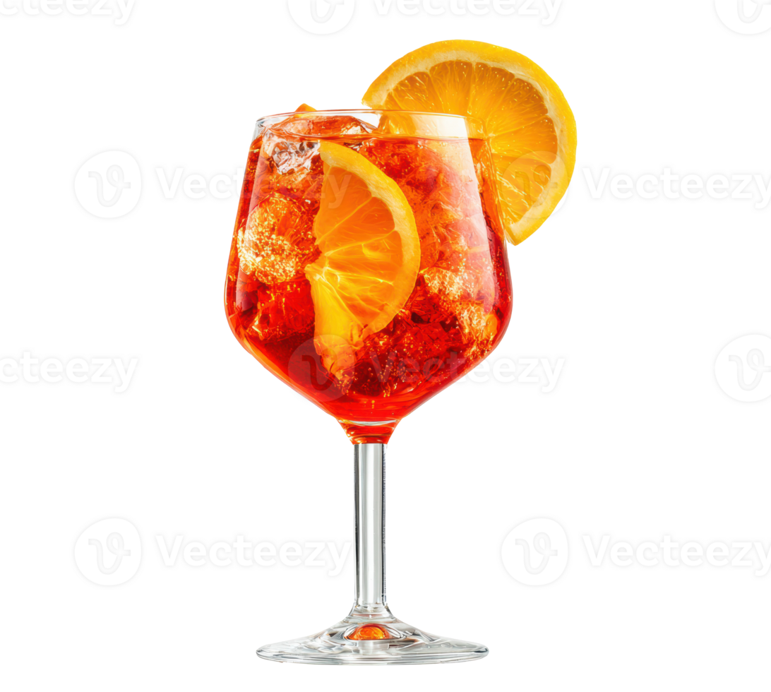 Refreshing summer cocktail with slices of orange and ice png