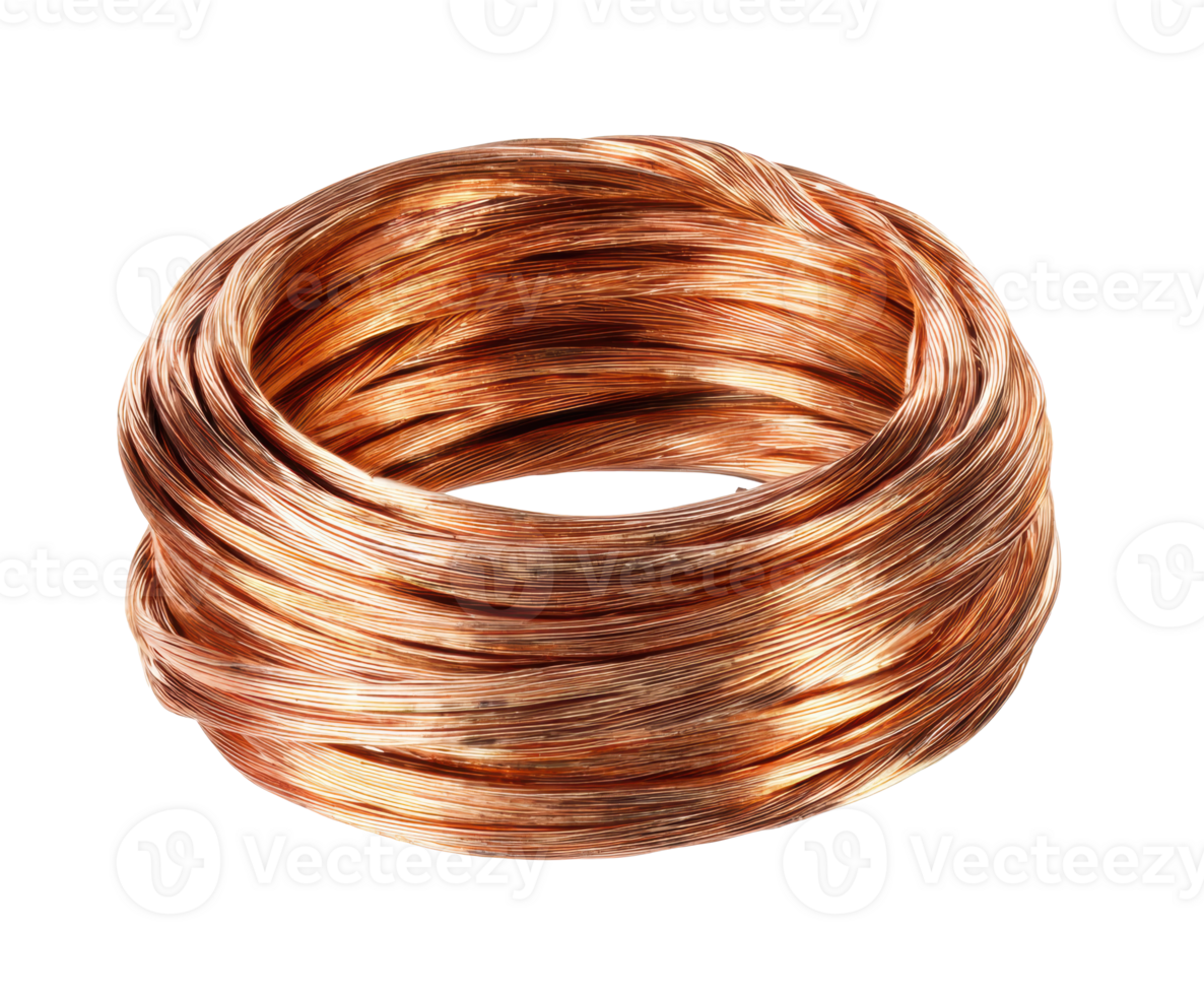Copper wire coil for crafting and electrical projects png