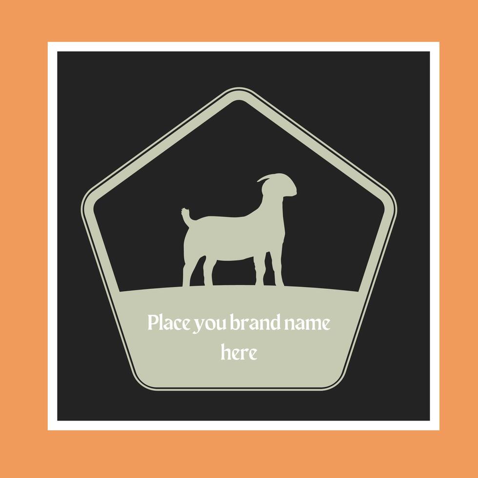 Goat ranch brand template vector