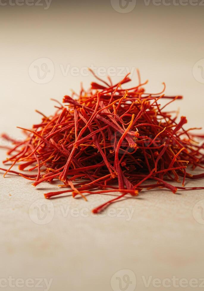 Vibrant saffron threads, a luxurious and flavorful spice. photo