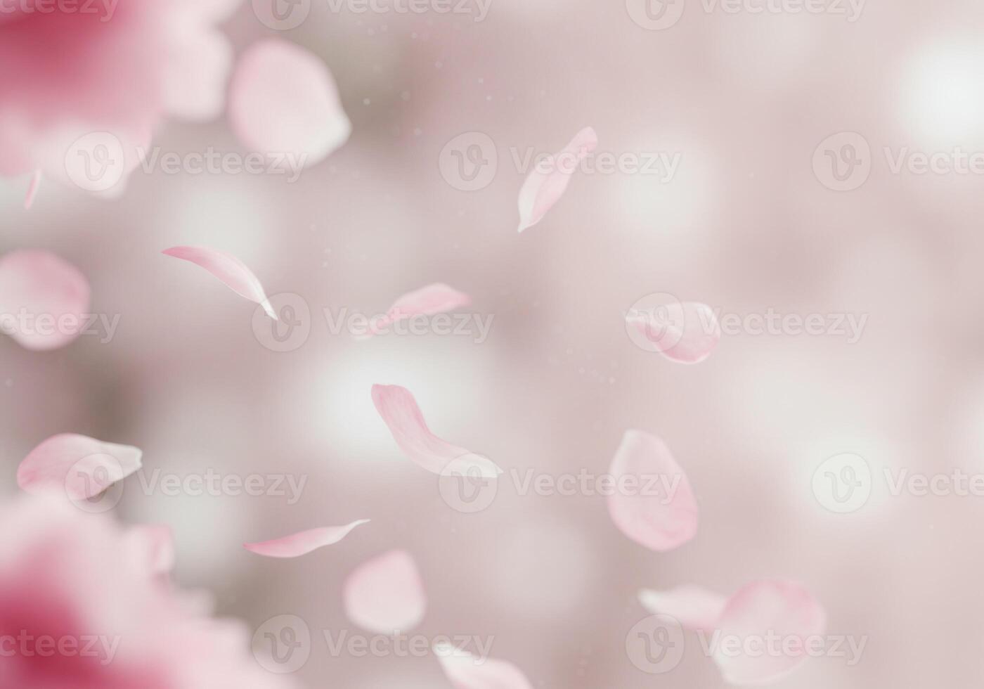 Floating pink petals against a soft, blurred background. photo