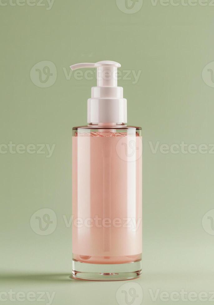 A stylish pink soap dispenser for your daily hygiene routine photo