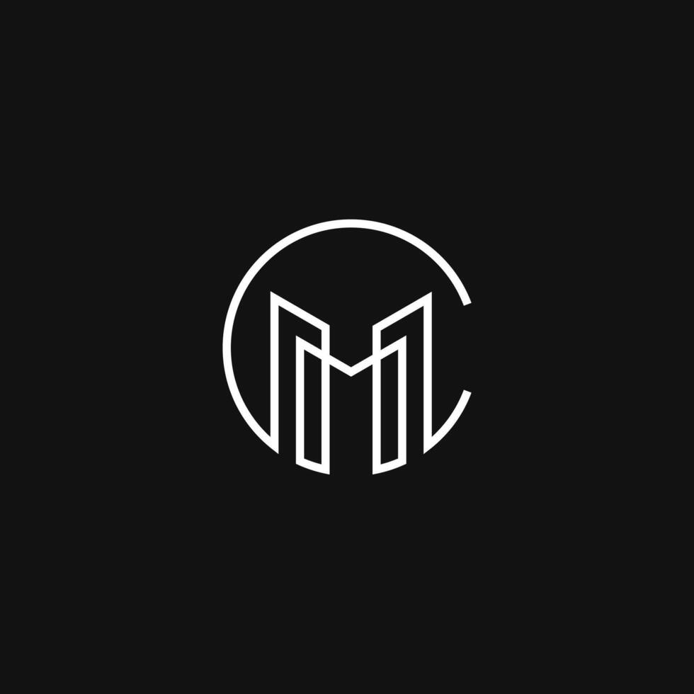 letter CM or MC with building logo concept icon vector