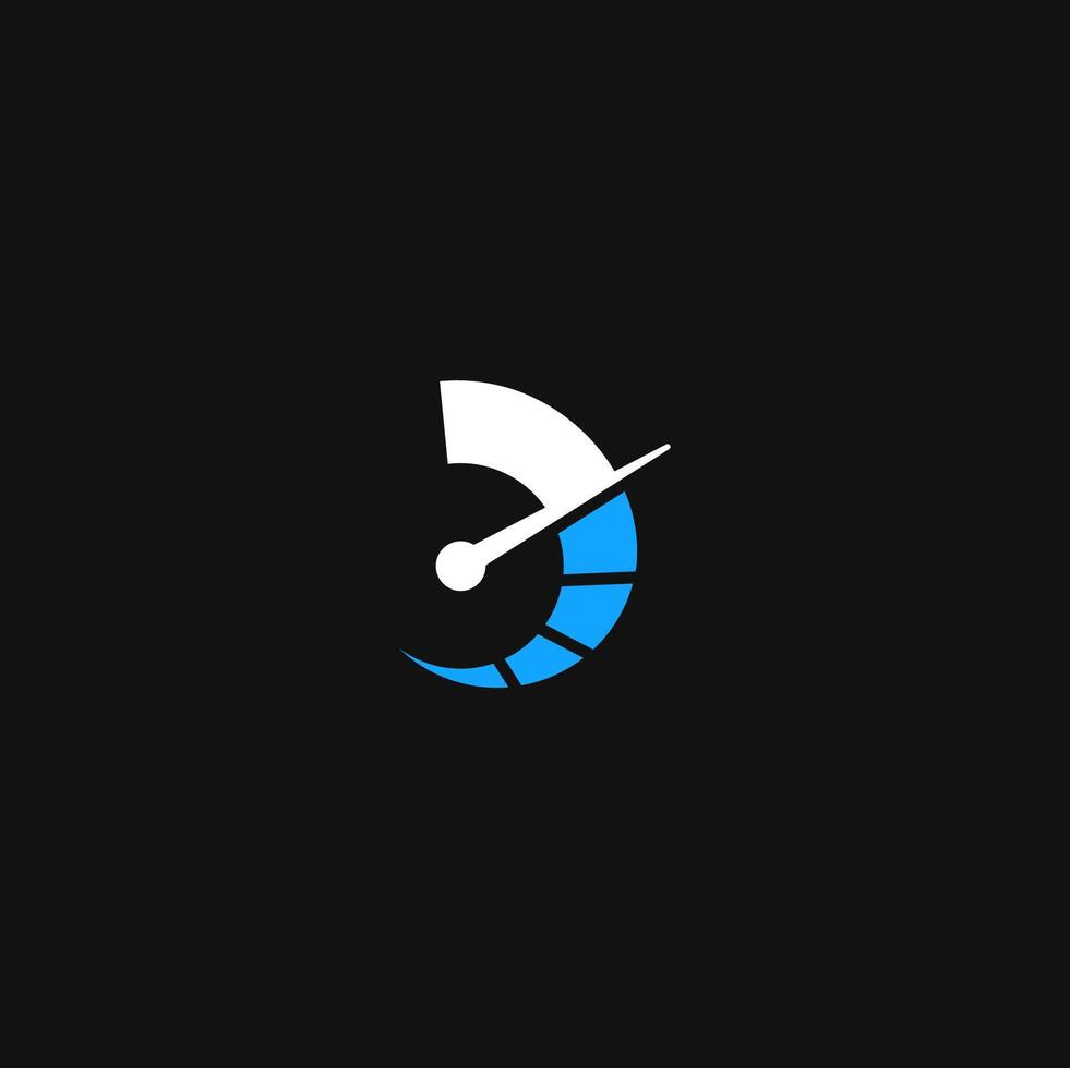 letter D and speedometer logo concept vector