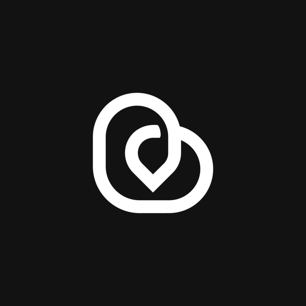 minimalist letter B and pin logo concept icon vector