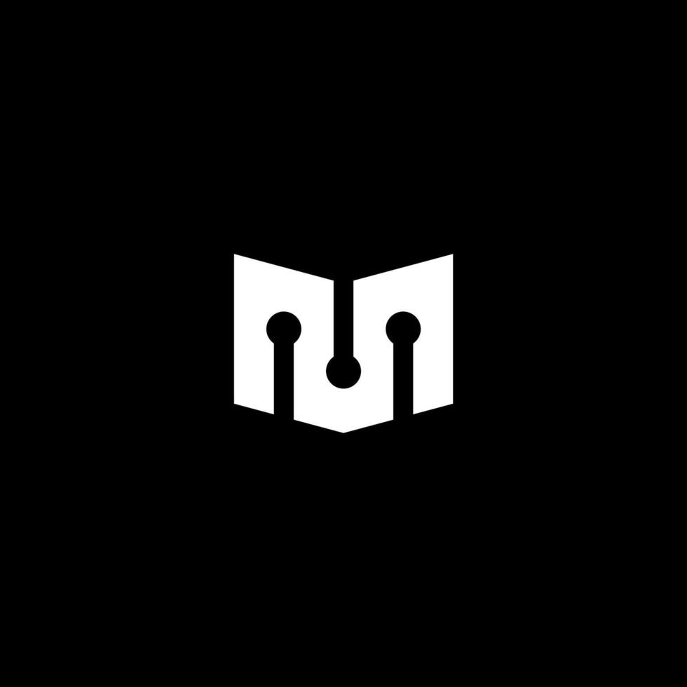letter M and technology logo concept vector