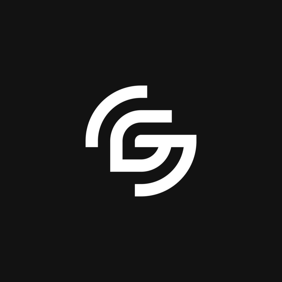 minimalist Letter GG with symmetrical logo concept vector
