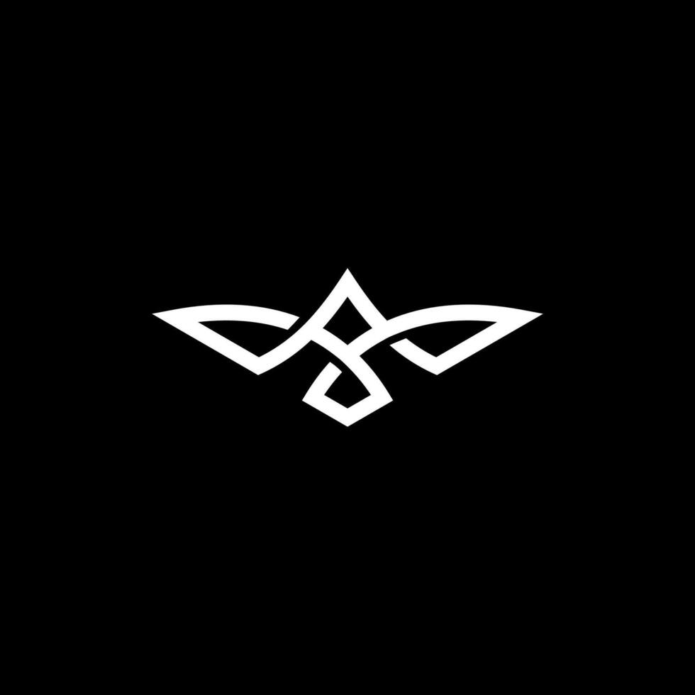 letter V and bird fly logo concept vector