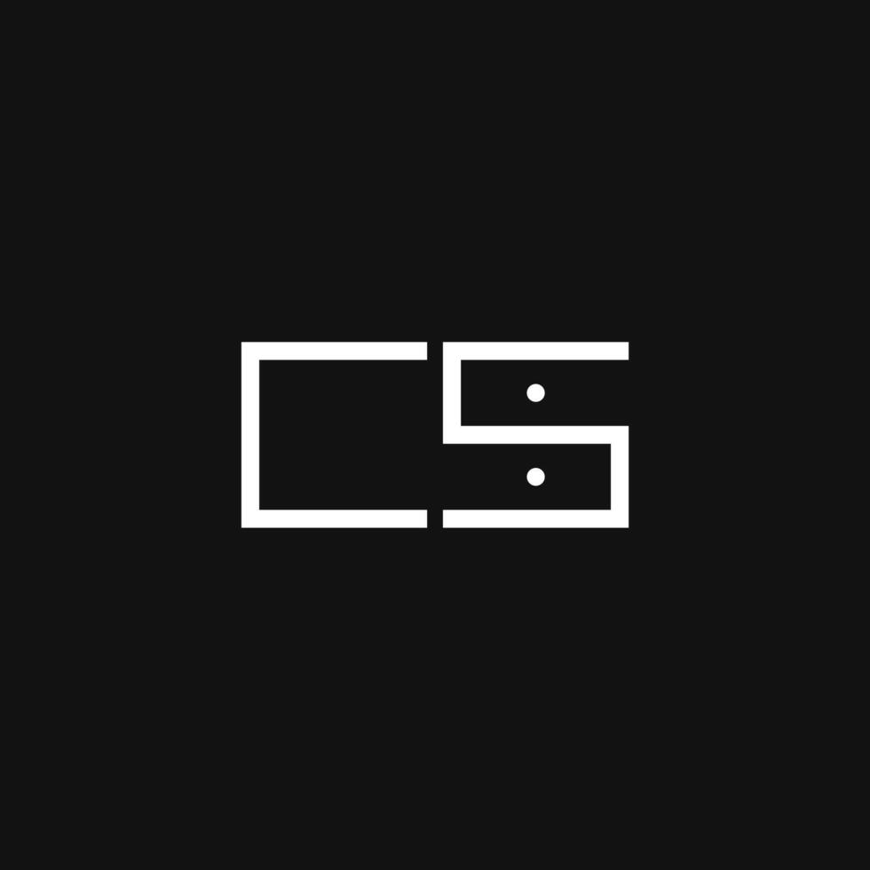 minimalist letter CS and cabinet logo concept vector