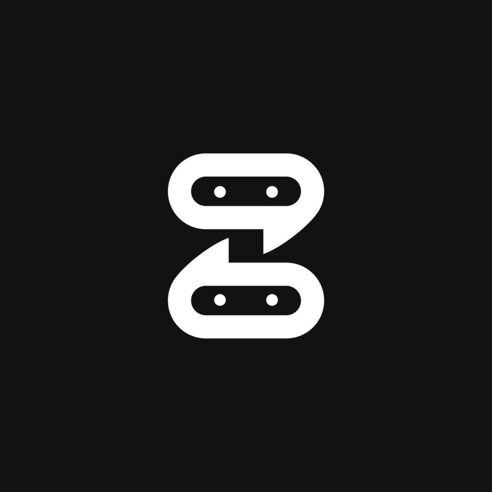 Letter Z and bot or bubbles chat logo concept for ai company vector