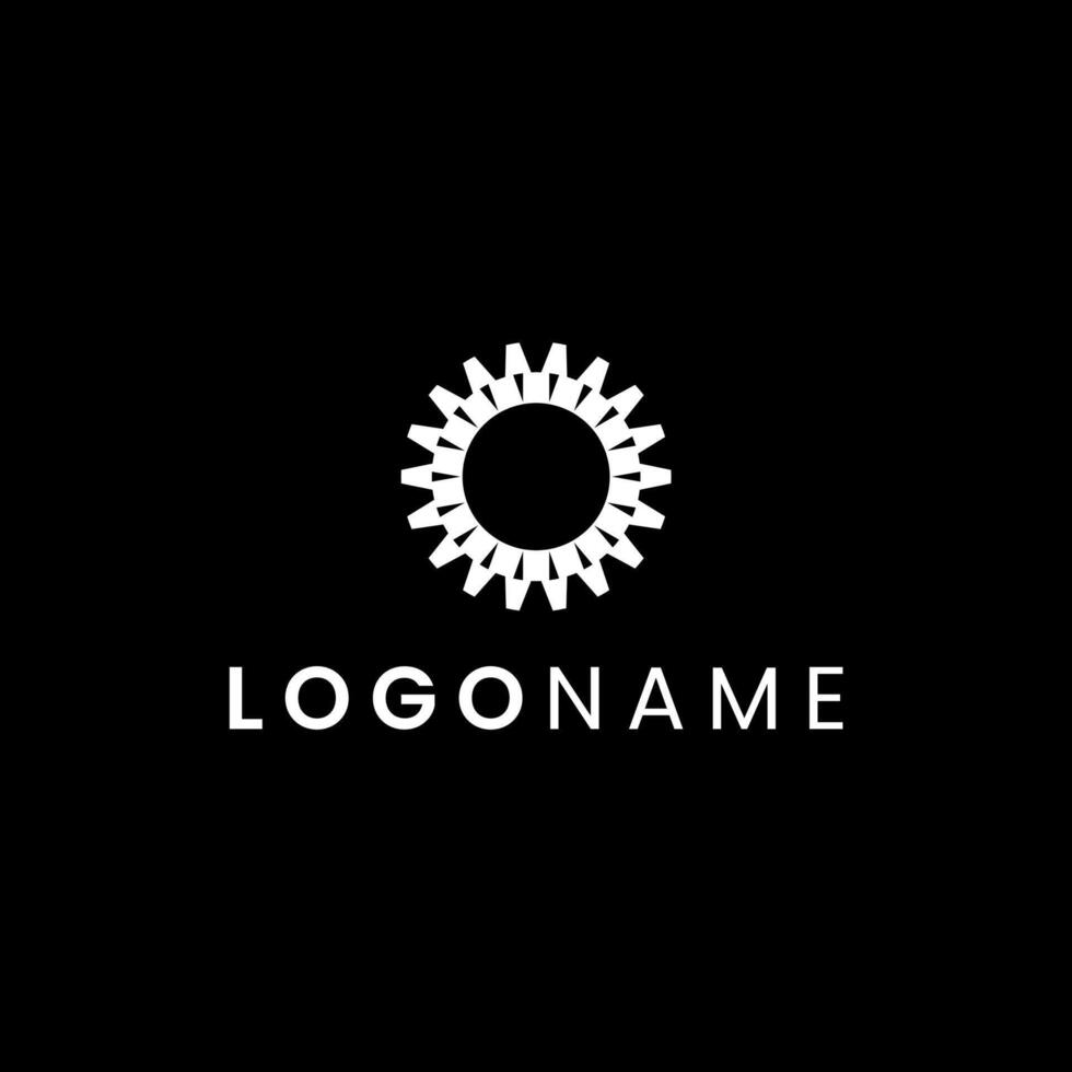 modern Sun and gear logo concept vector