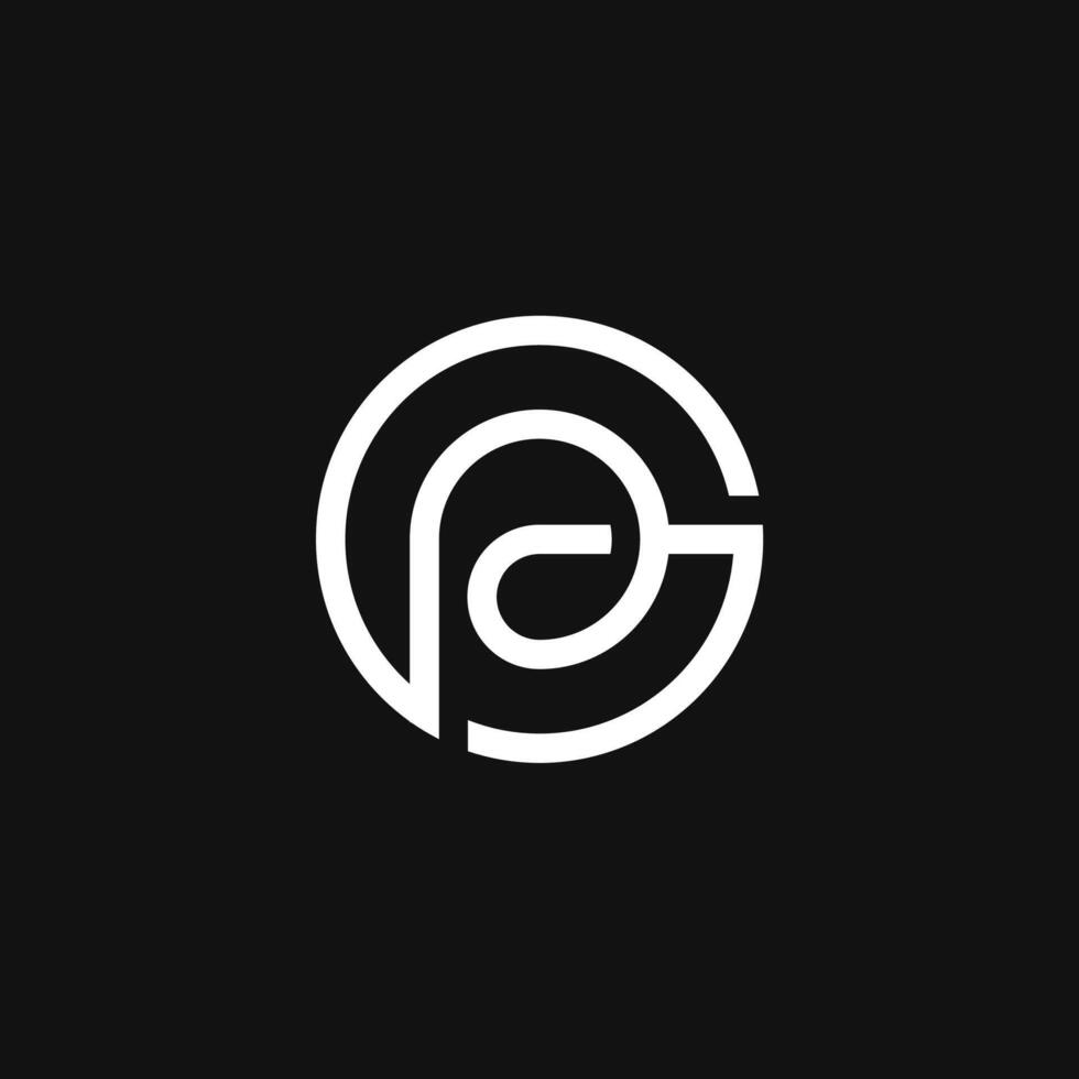 Letter GP and circle logo combination vector