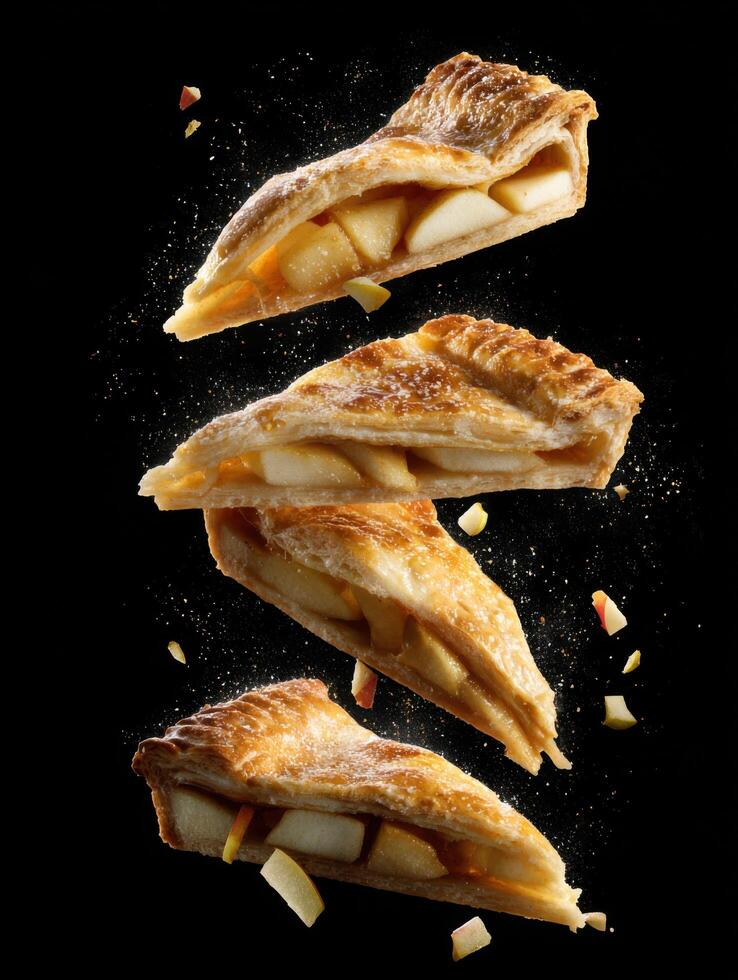 An All American Apple Pie Slice Tumbling Down photo