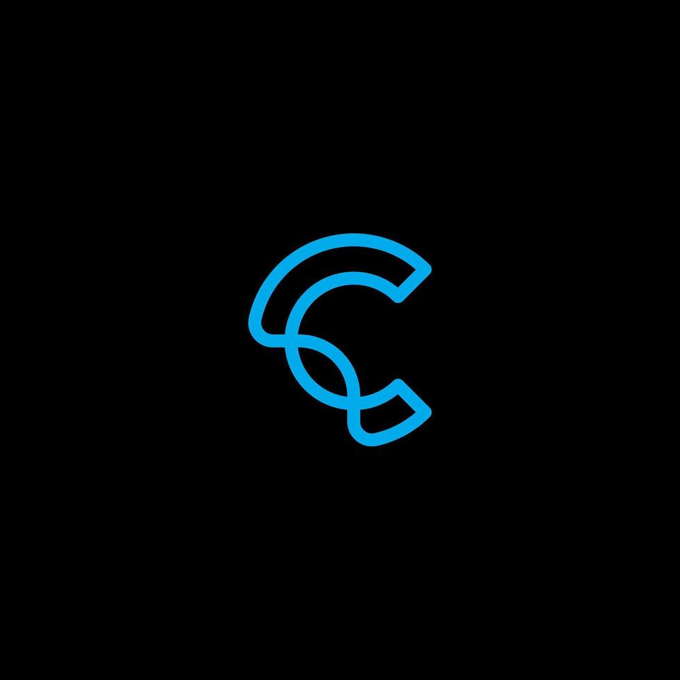 letter C and Flow logo concept vector