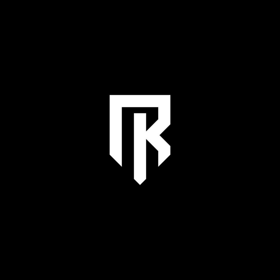 Letter RK or KR with shield logo concept vector