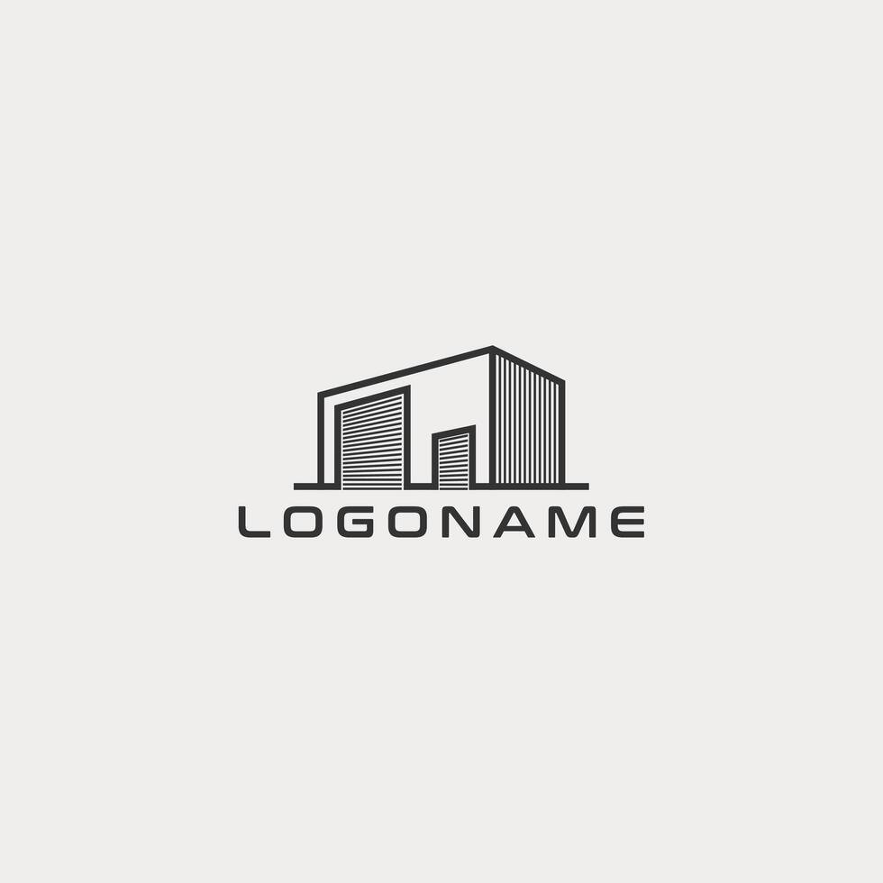 simple modern warehouse logo concept vector