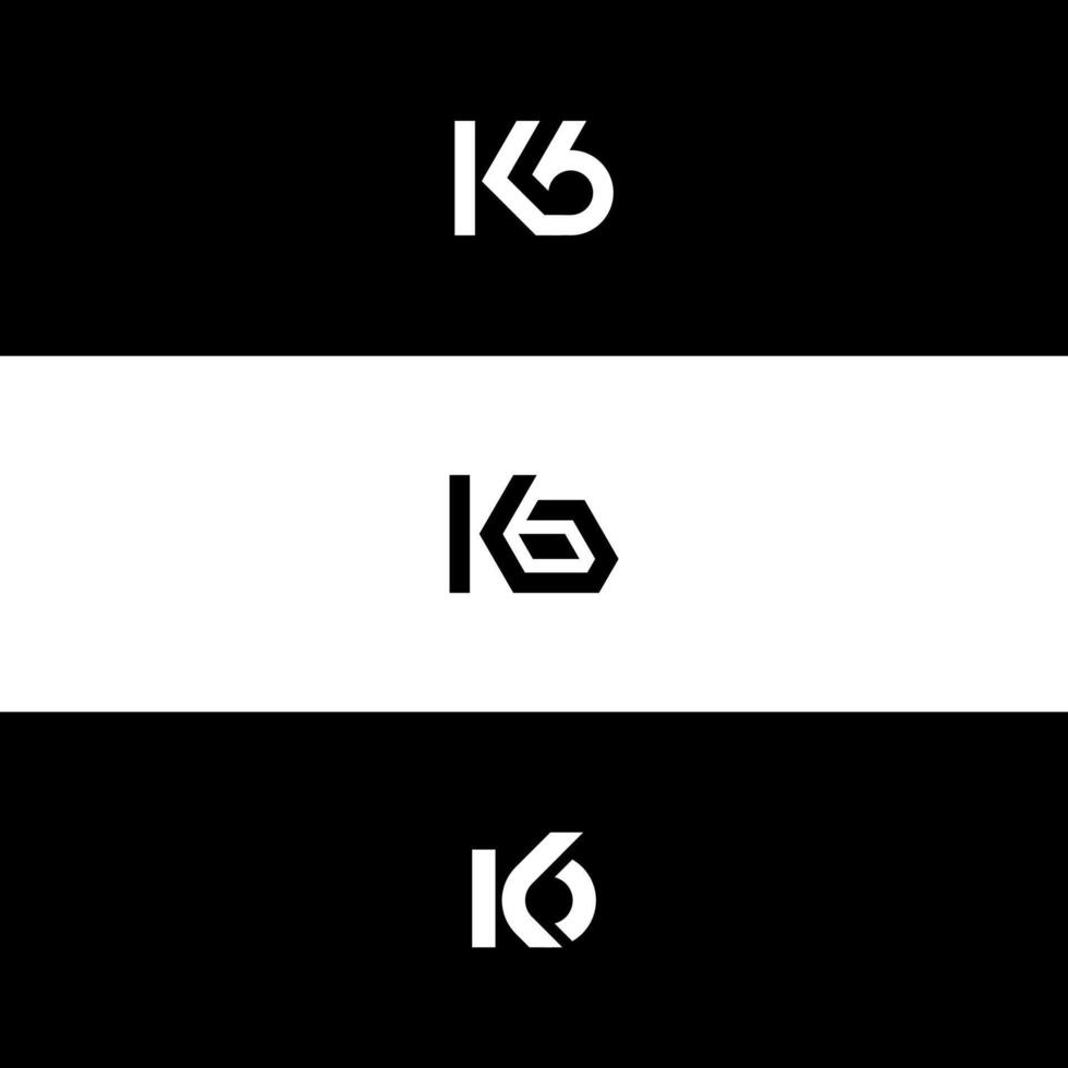 monogram pack letter K6 or KG logo concept vector
