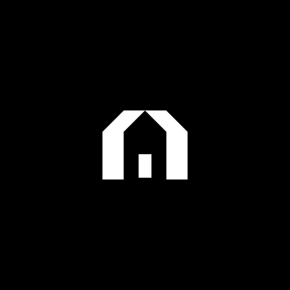 monogram letter M and home logo concept vector