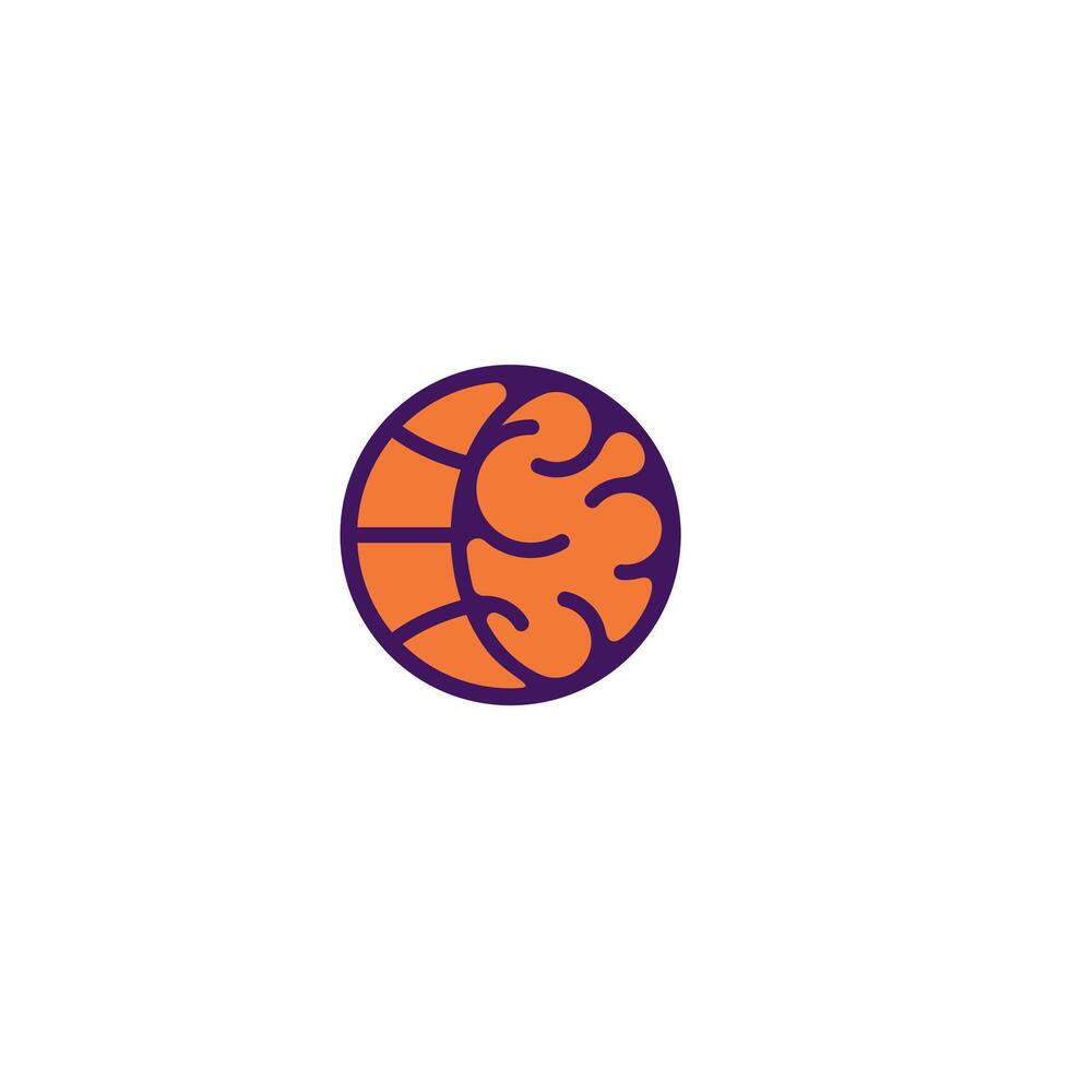 basketball brain or brain ball logo concept vector