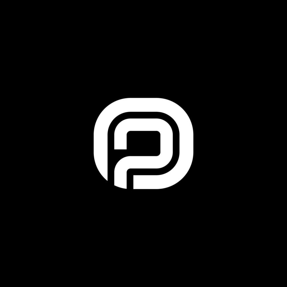 Monogram letter OP or PO with minimalist line concept vector