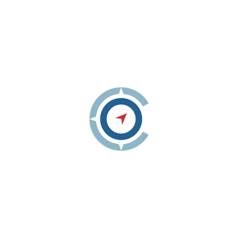 letter CO or OC and compass logo concept vector