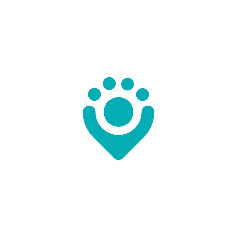 pin and people or pin and happy logo concept vector