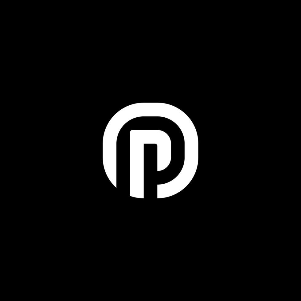 Monogram letter PO or OP with minimalist line concept vector