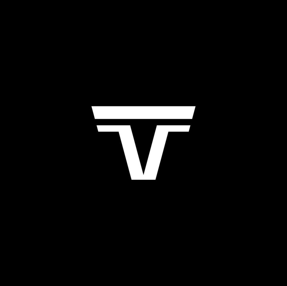 monogram Letter TV or VT with technology logo concept vector