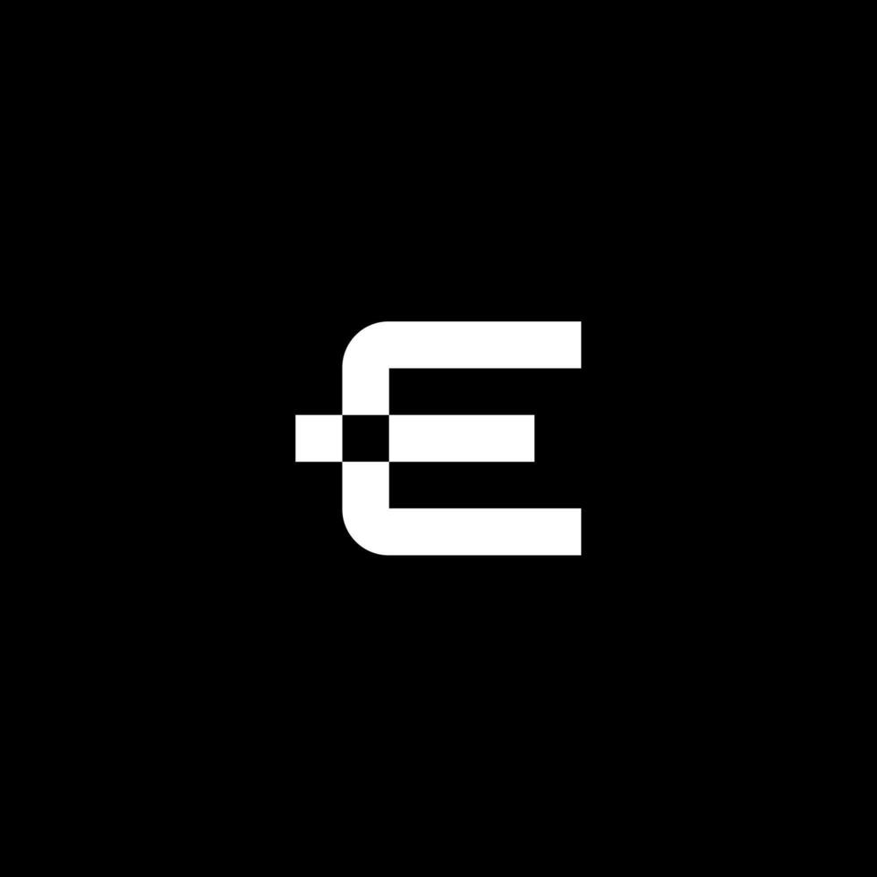 monogram letter E and cross logo concept vector