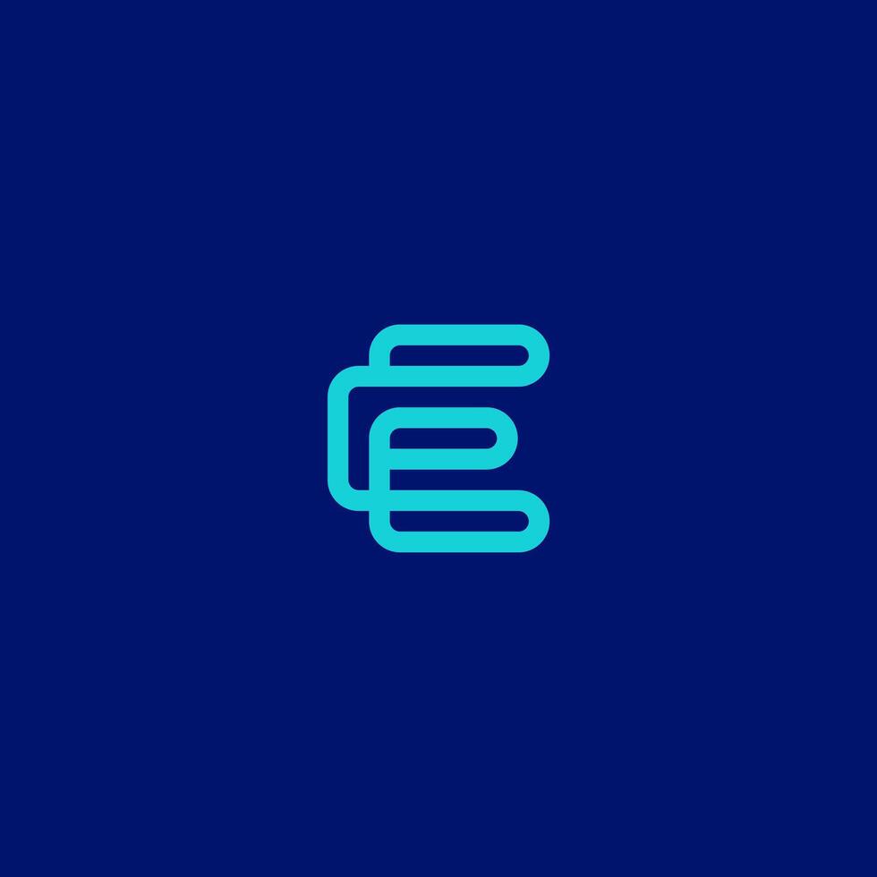 monogram letter E with technology concept vector