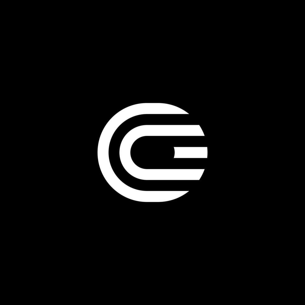 Monogram letter OC or CO with circle logo concept vector