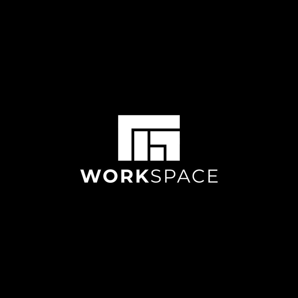 minimalist warehouse and square logo vector
