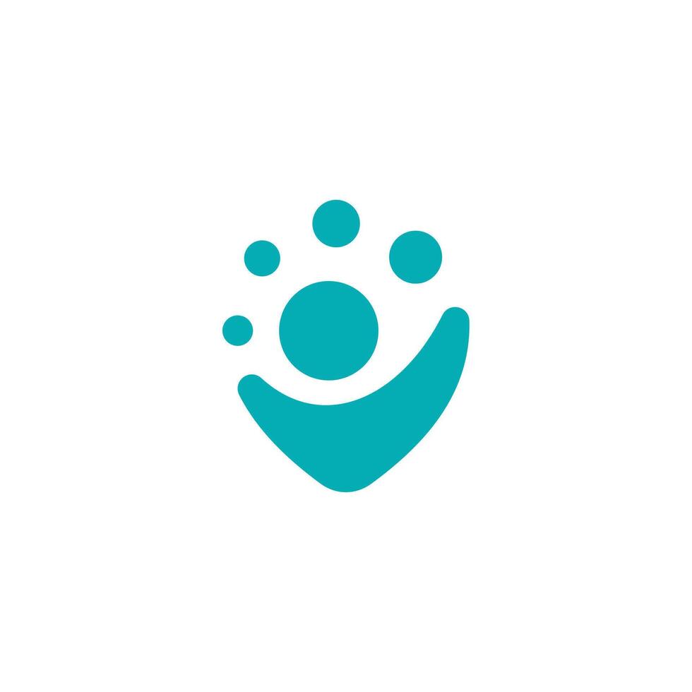 Happy pin or people pin logo concept vector