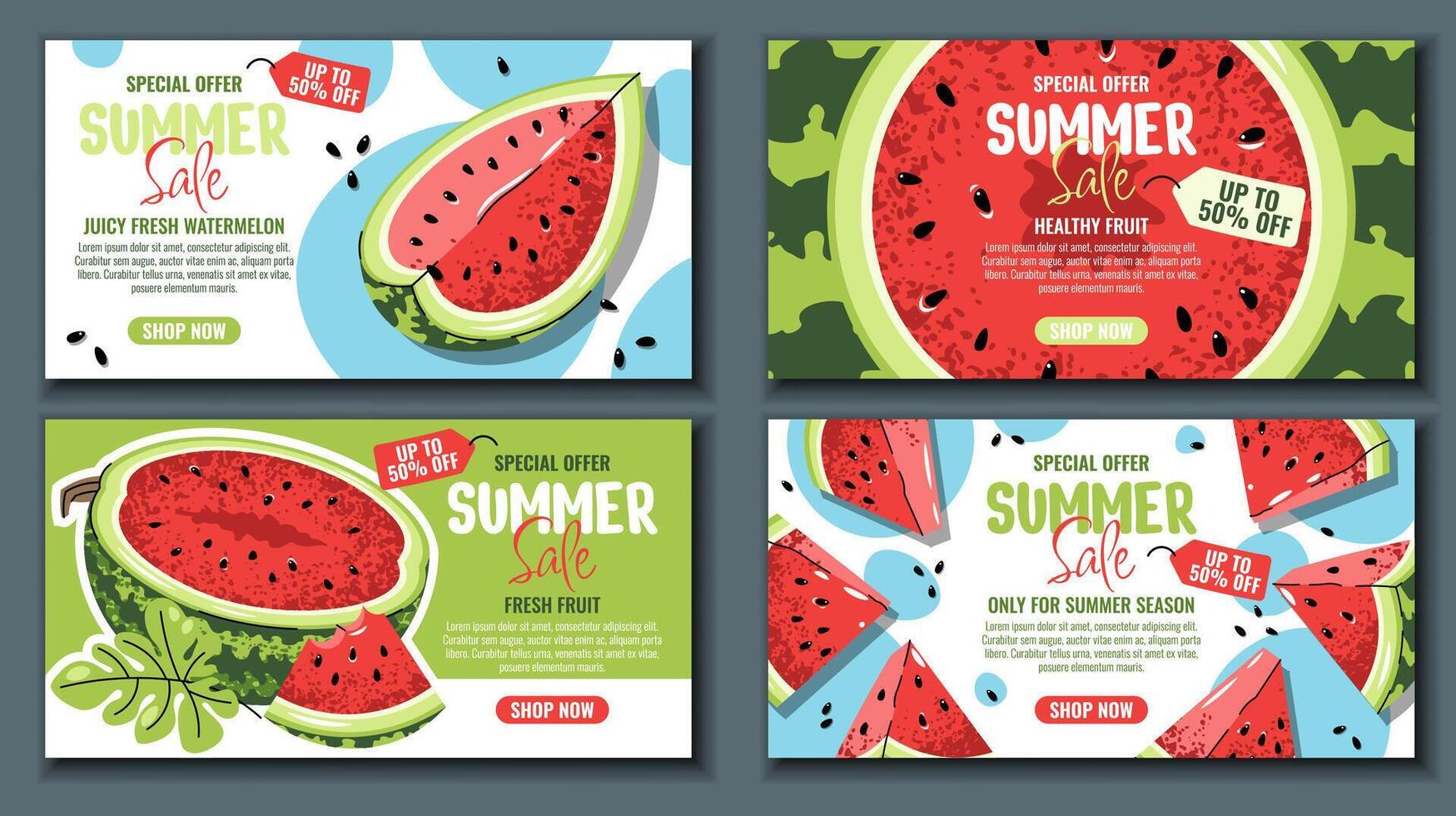 Fresh watermelon summer sale offers vector