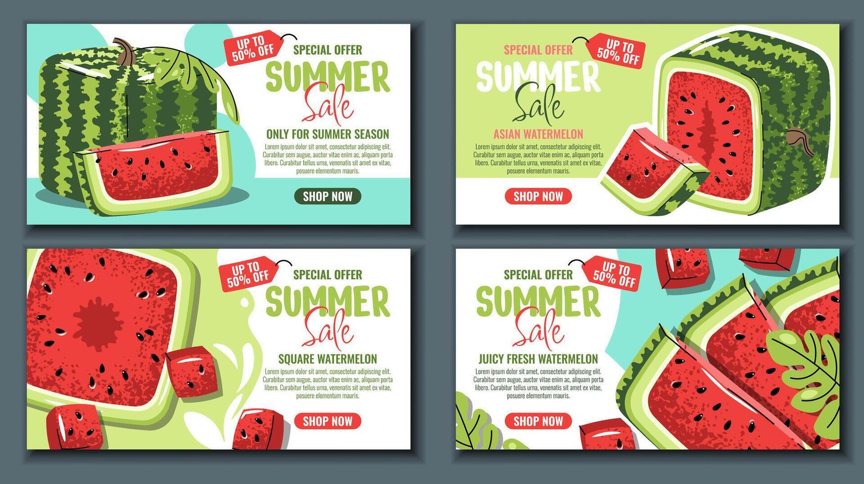 Summer sale with watermelons promotions vector