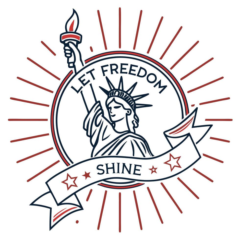 Liberty Lights Badge vector