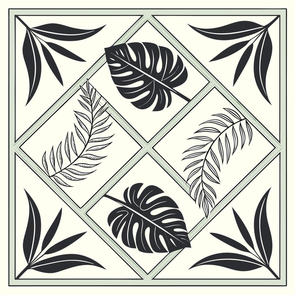 Geometric Leaf Grid vector